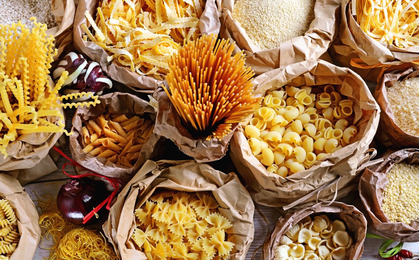A selection of vegan-friendly pasta shapes